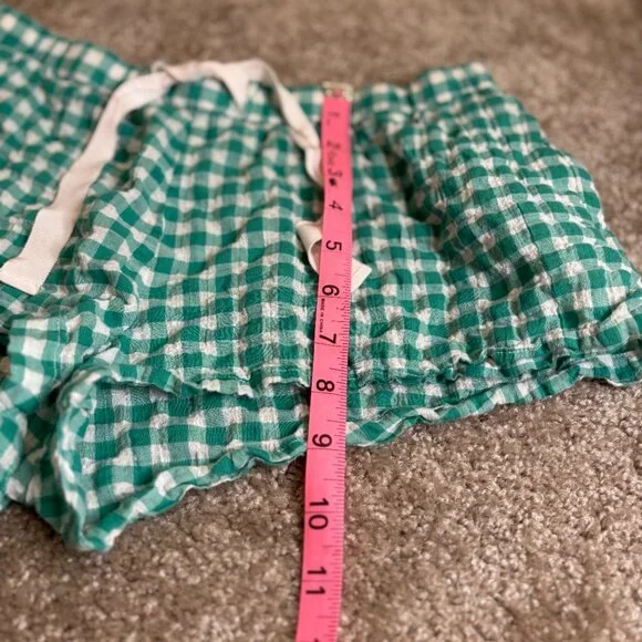 J Crew Women's Green Gingham Sleep Shorts Size XS Summer Lounge Preppy #123 - Picture 3 of 6
